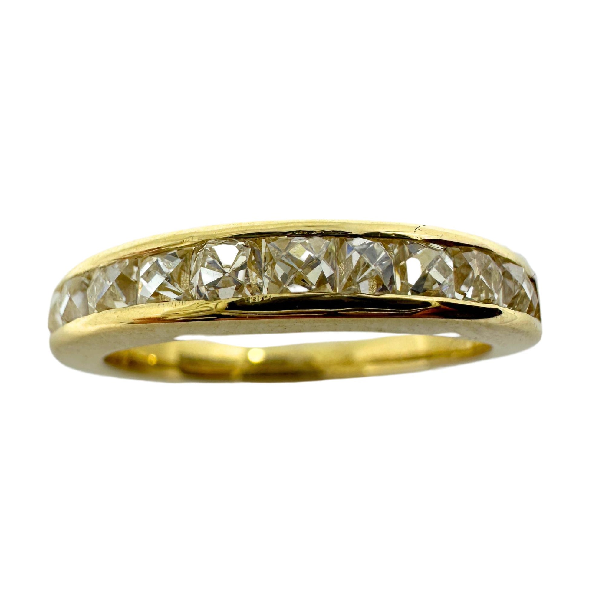 14K Yellow Gold 0.79 Carat Repurposed French Cut Diamond Band - Size 5