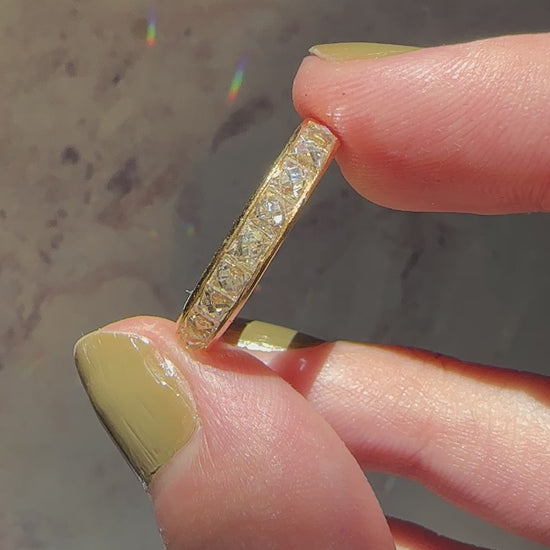 18k Yellow Gold 1.75 Carat Reclaimed French Cut Diamond Band - Size 5