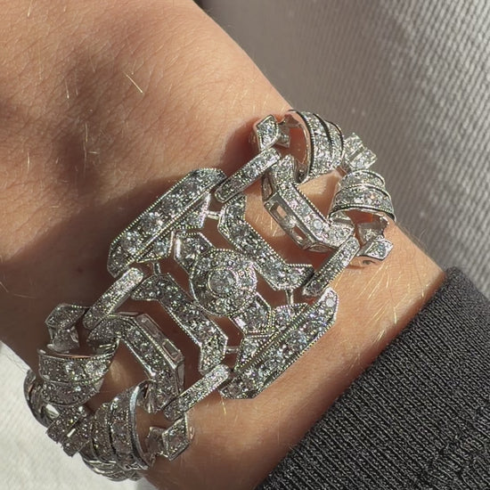 18K White Gold 11.93 Carat Diamond Bracelet - 7 inches