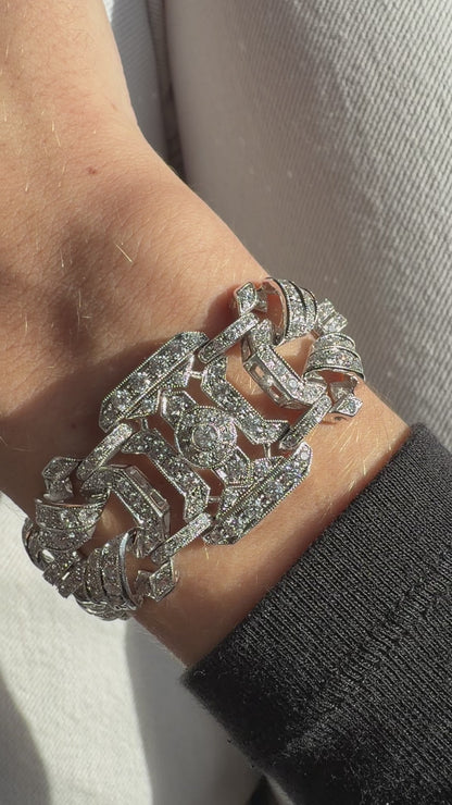 18K White Gold 11.93 Carat Diamond Bracelet - 7 inches