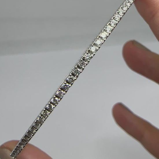 14K White Gold Diamond Bangle