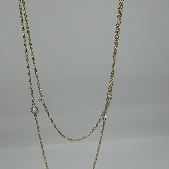 14k Diamond by the Yard Long Chain