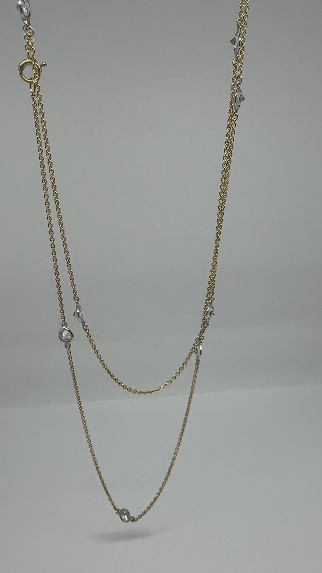 14k Diamond by the Yard Long Chain