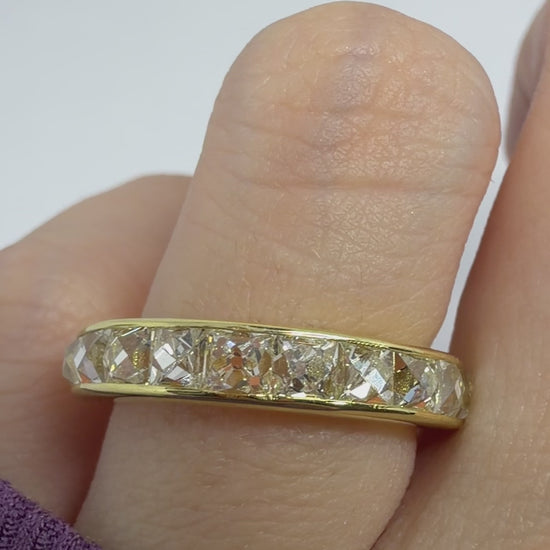 18K Yellow Gold 2.09 Carat Repurposed French Cut Diamond Band - Size 6