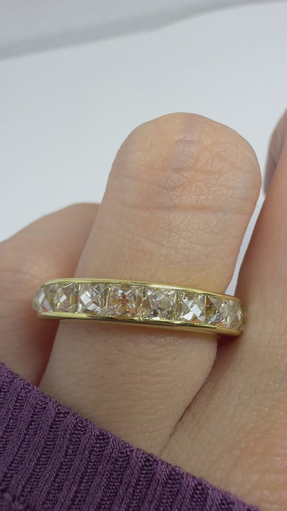 18K Yellow Gold 2.09 Carat Repurposed French Cut Diamond Band - Size 6