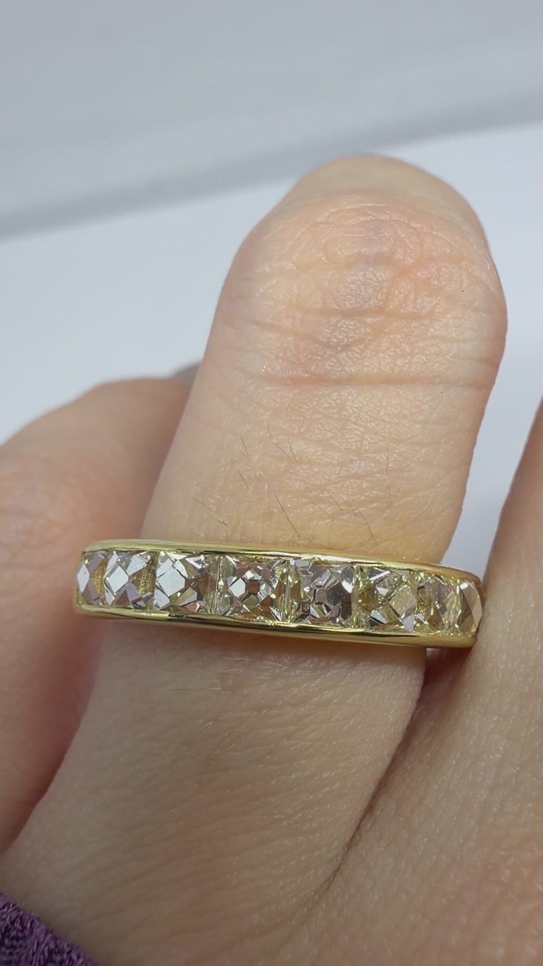 18K Yellow Gold 2.06 Carat Repurposed French Cut Diamond Band - Size 6
