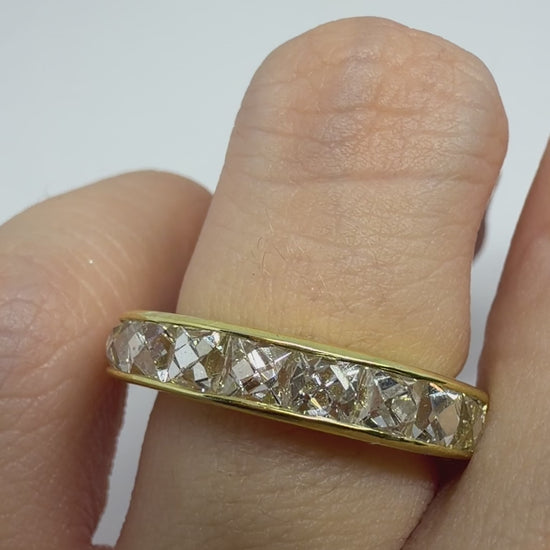 18K Yellow Gold 2.41 Carat Repurposed French Cut Diamond Band - Size 5