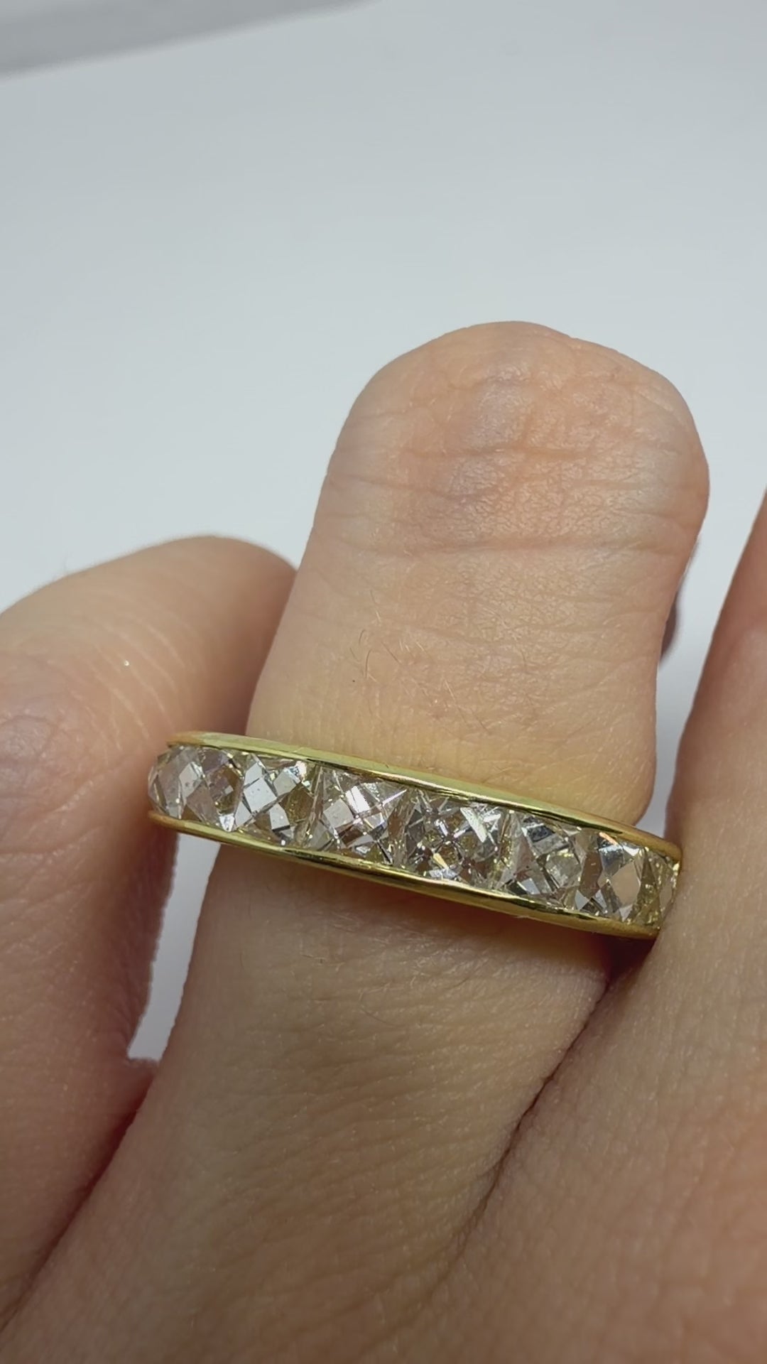 18K Yellow Gold 2.41 Carat Repurposed French Cut Diamond Band - Size 5