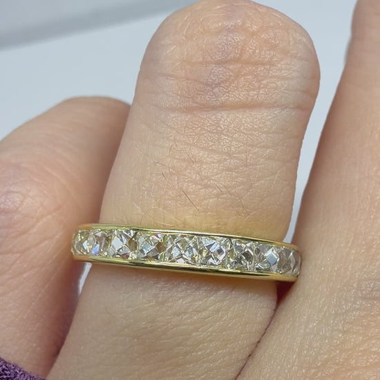 18K Yellow Gold 1.18 Carat Repurposed French Cut Diamond Band - Size 5