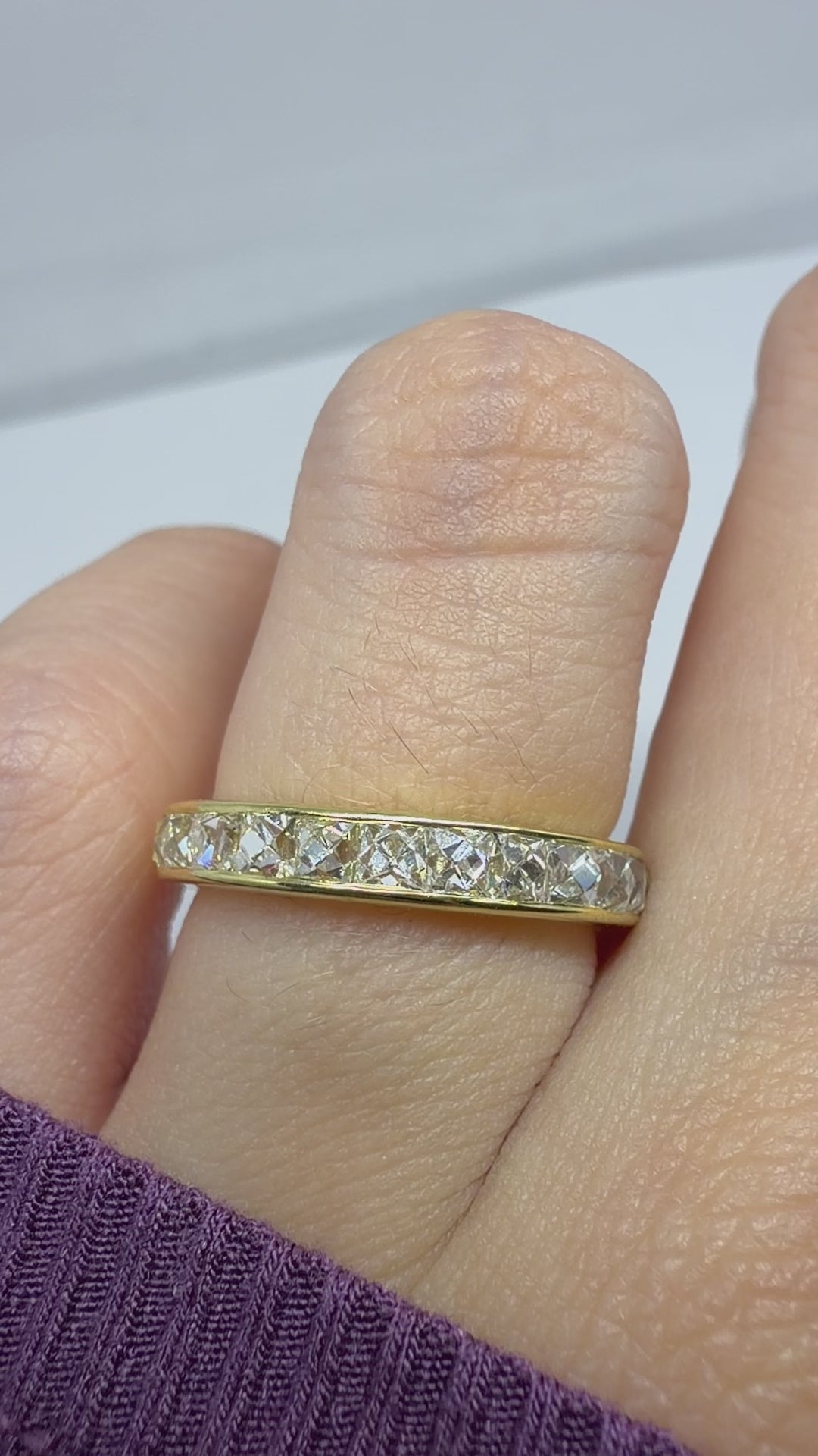 18K Yellow Gold 1.18 Carat Repurposed French Cut Diamond Band - Size 5
