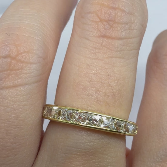 18K Yellow Gold 1.57 Carat Repurposed French Cut Diamond Band - Size 7