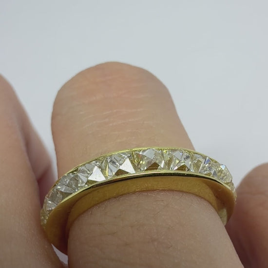 18K Yellow Gold 2.00 Carat Repurposed French Cut Diamond Band - Size 5