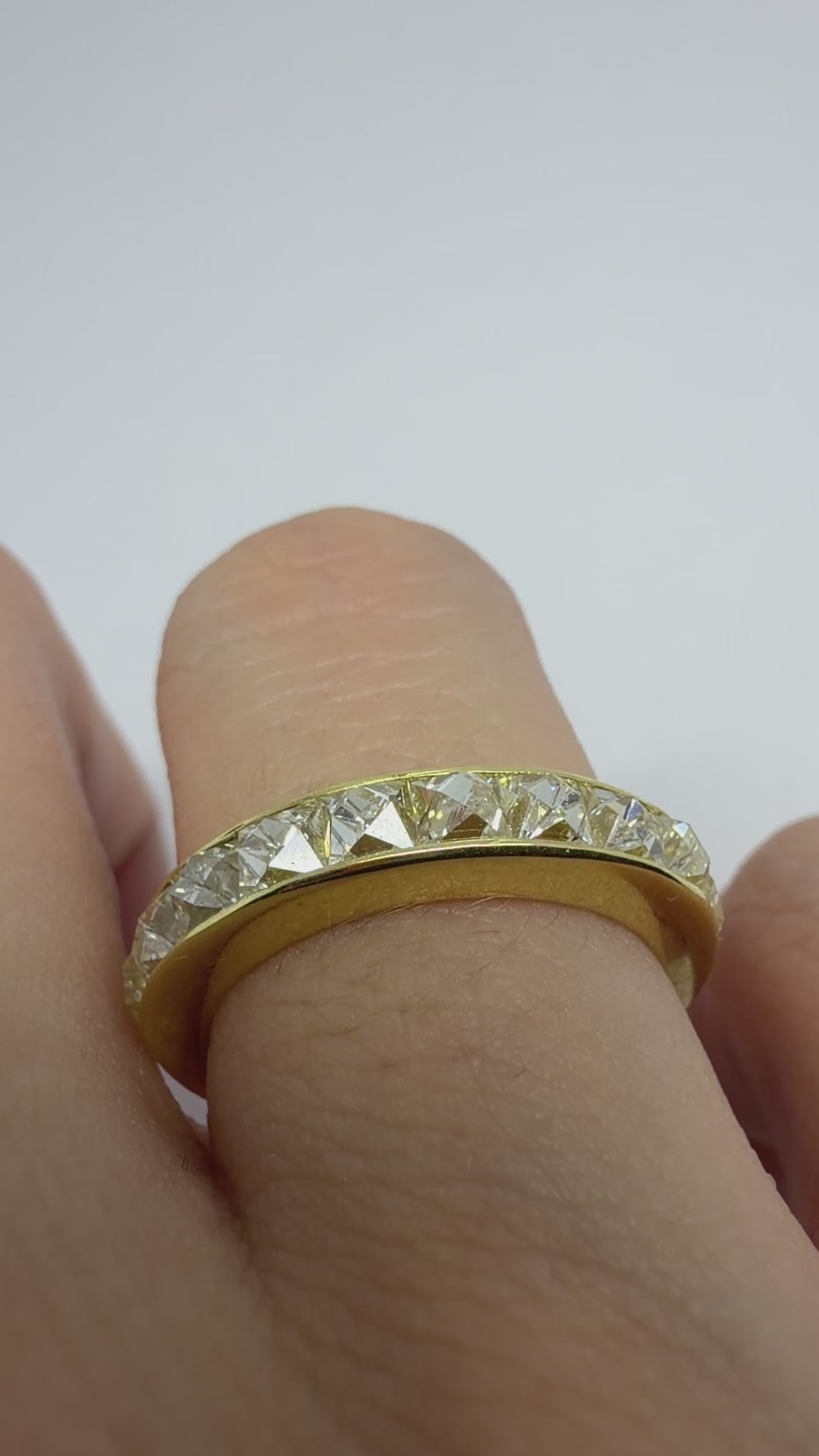 18K Yellow Gold 2.00 Carat Repurposed French Cut Diamond Band - Size 5