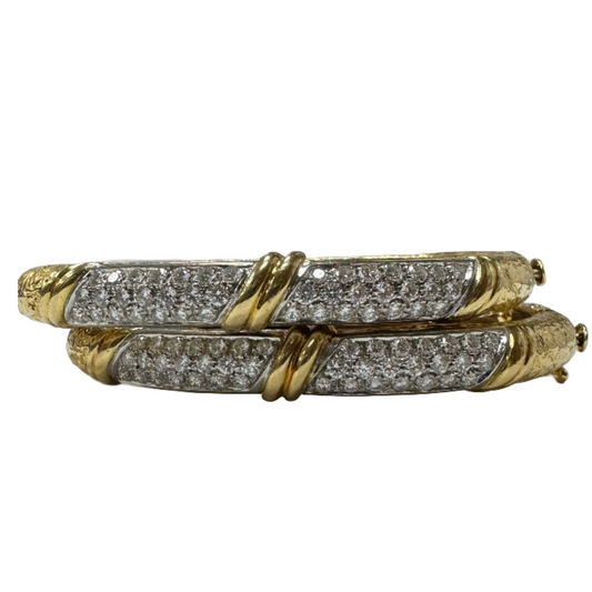 Pair of 1960’s 18k and Diamond Bangles