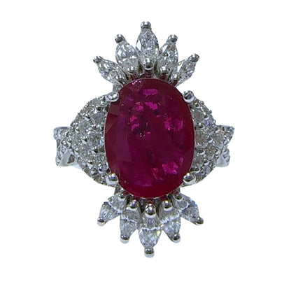 18k Diamond and Ruby Ring