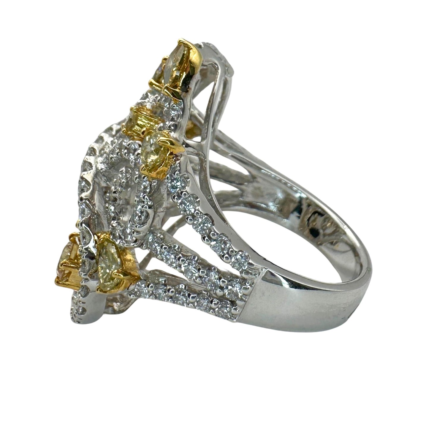 18k Yellow and White Diamond Ring