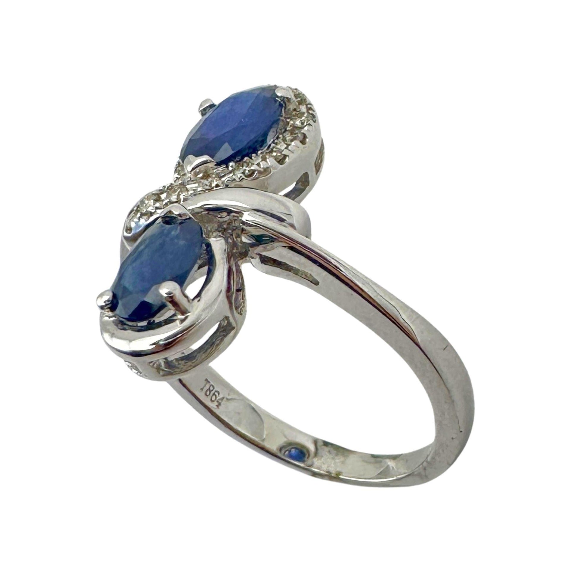 18k Diamond and Sapphire Ring