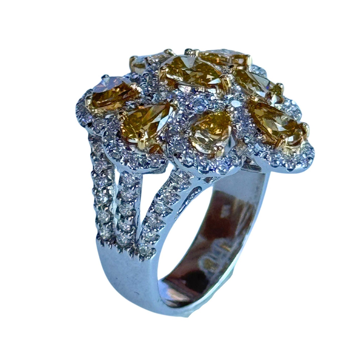 18k White and Yellow Diamond Ring