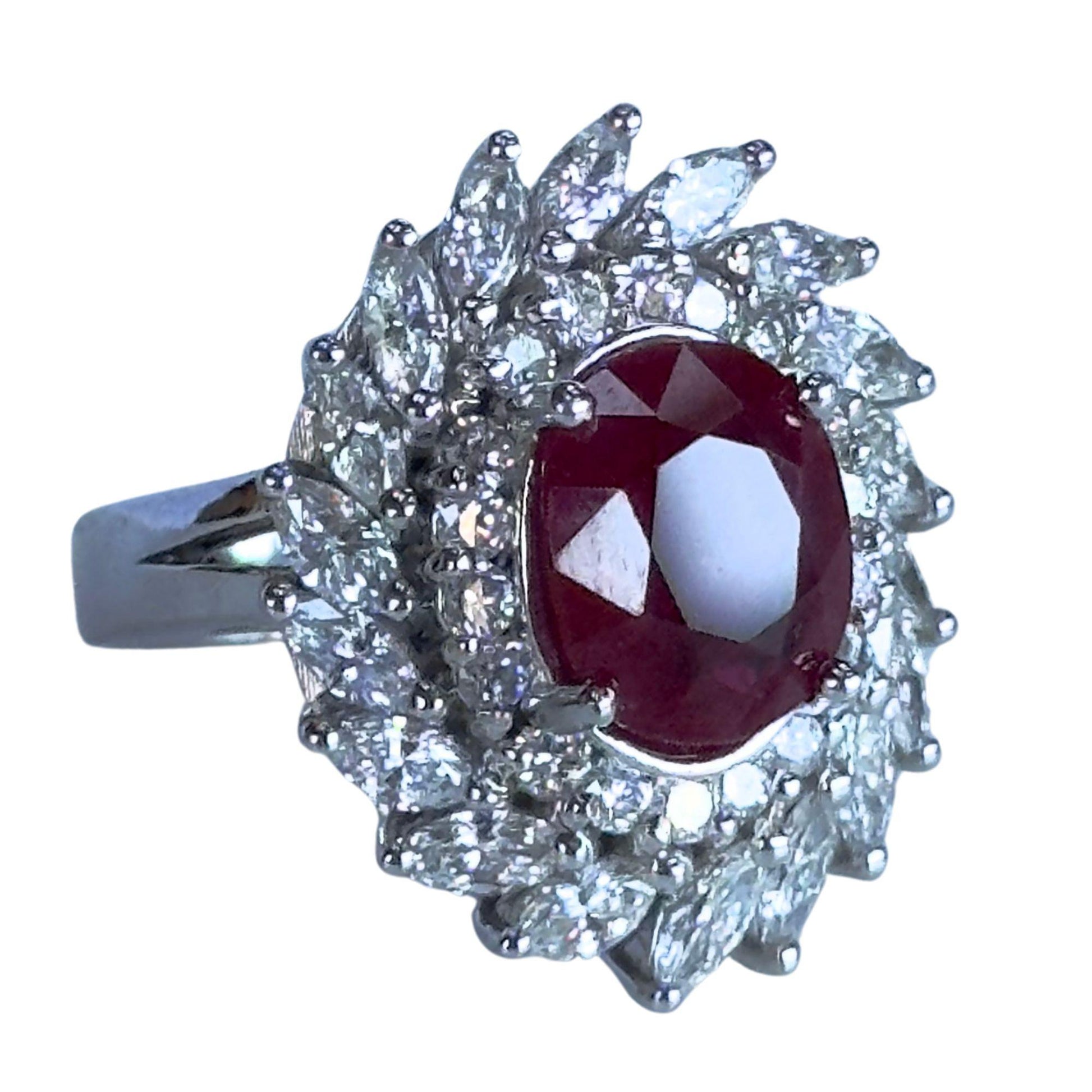 18k Diamond and Ruby Ring