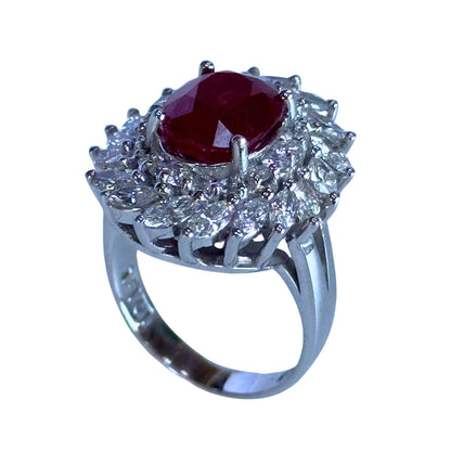 18k Diamond and Ruby Ring