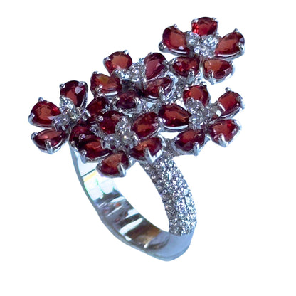 18k Diamond and Ruby Ring