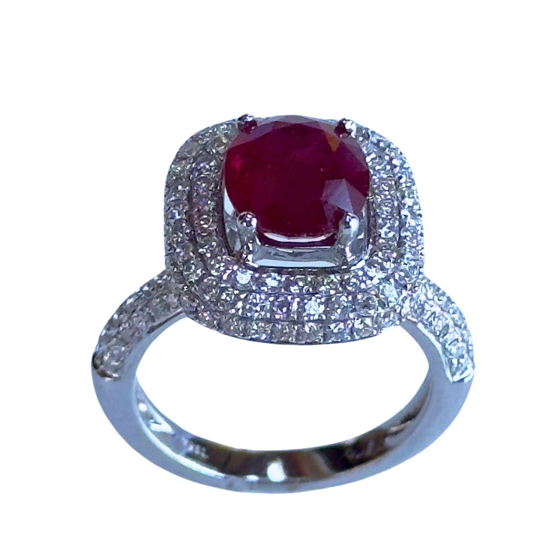 18k Diamond and Ruby Ring