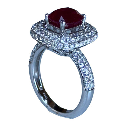 18k Diamond and Ruby Ring