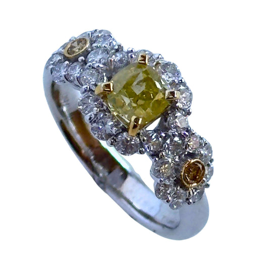 18k White and Yellow Diamond Ring