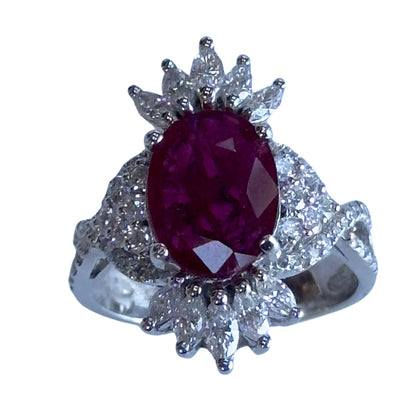 18k Diamond and Ruby Ring