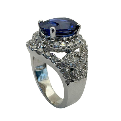 18k Diamond and Sapphire Ring