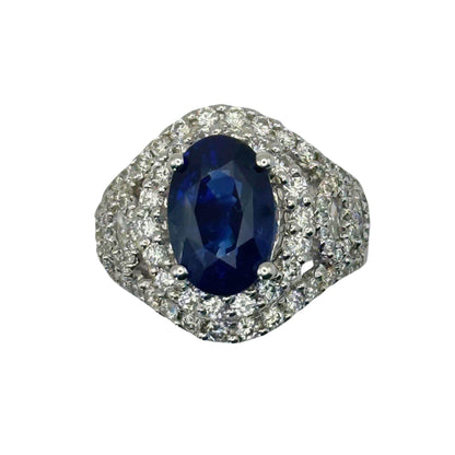 18k Diamond and Sapphire Ring