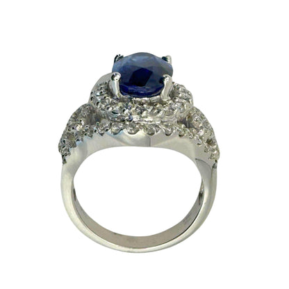 18k Diamond and Sapphire Ring