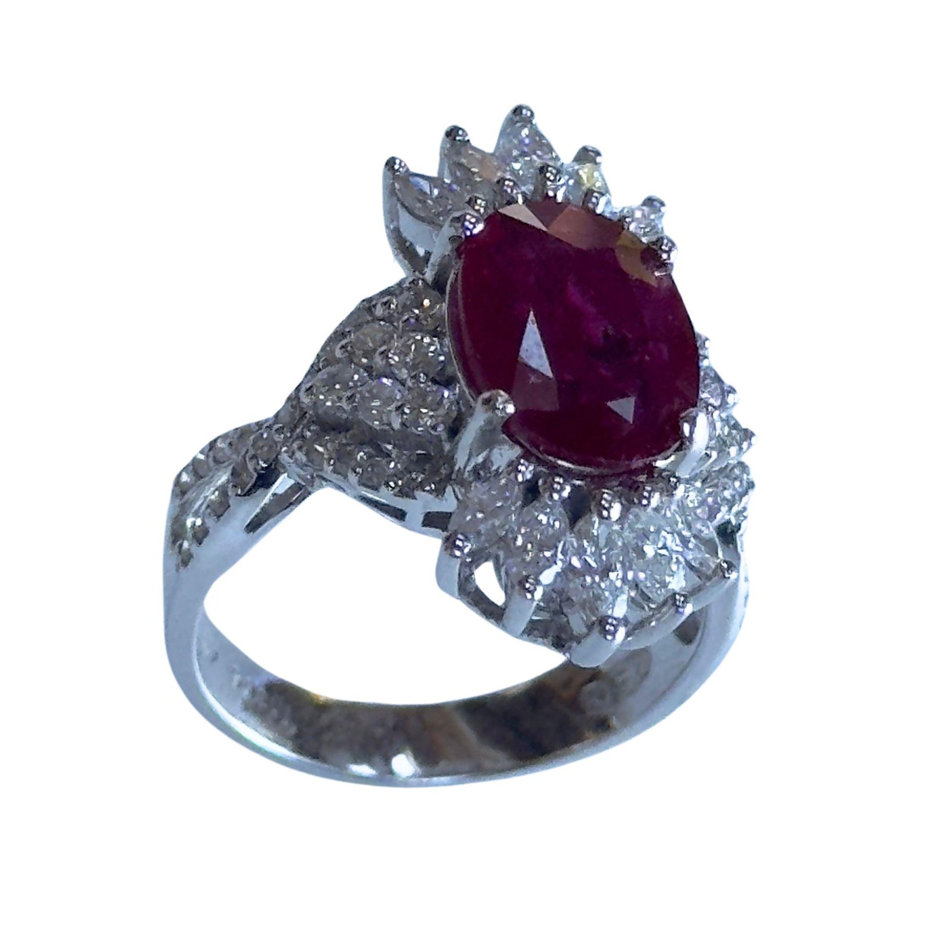 18k Diamond and Ruby Ring