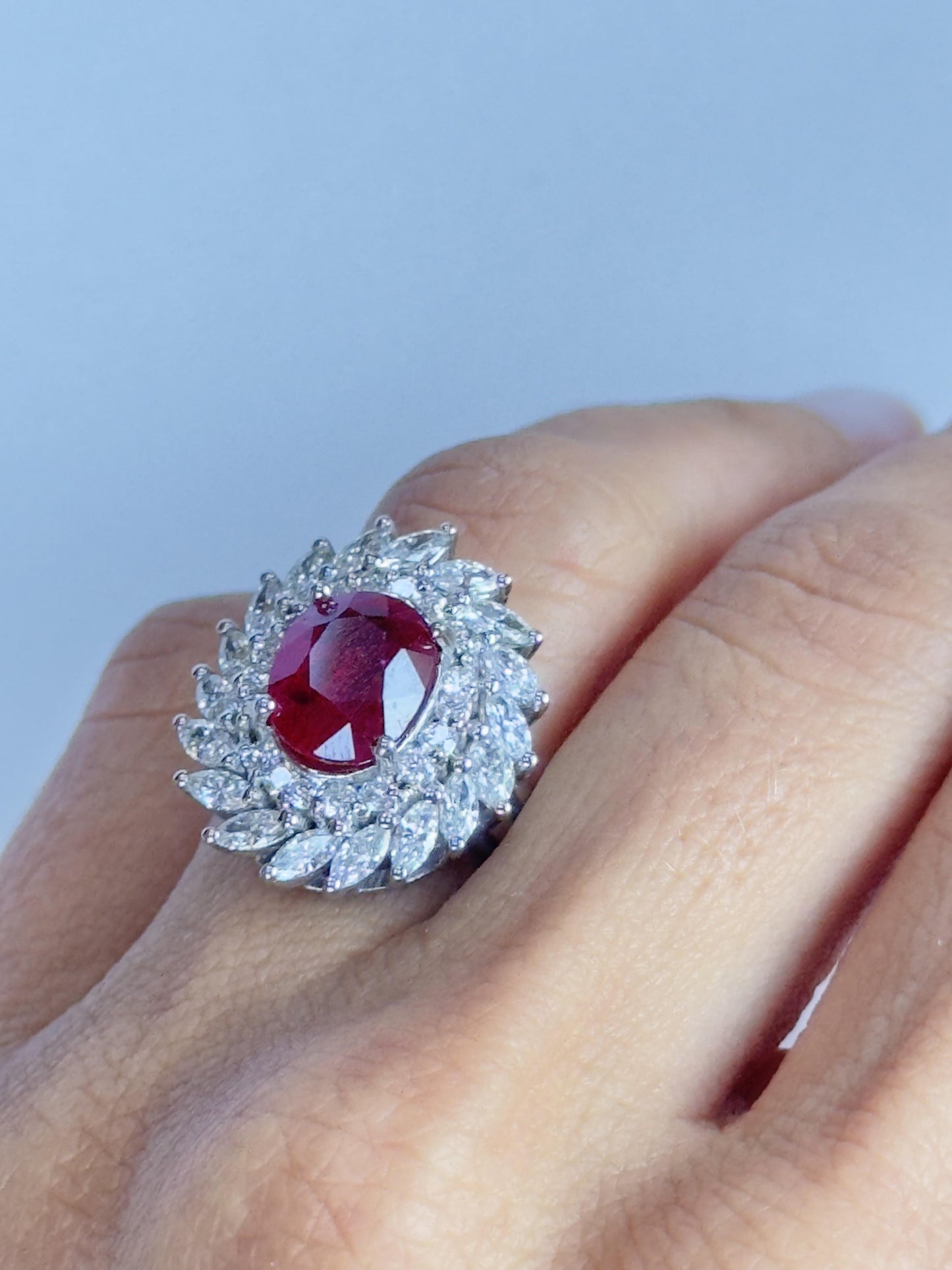 18k Diamond and Ruby Ring