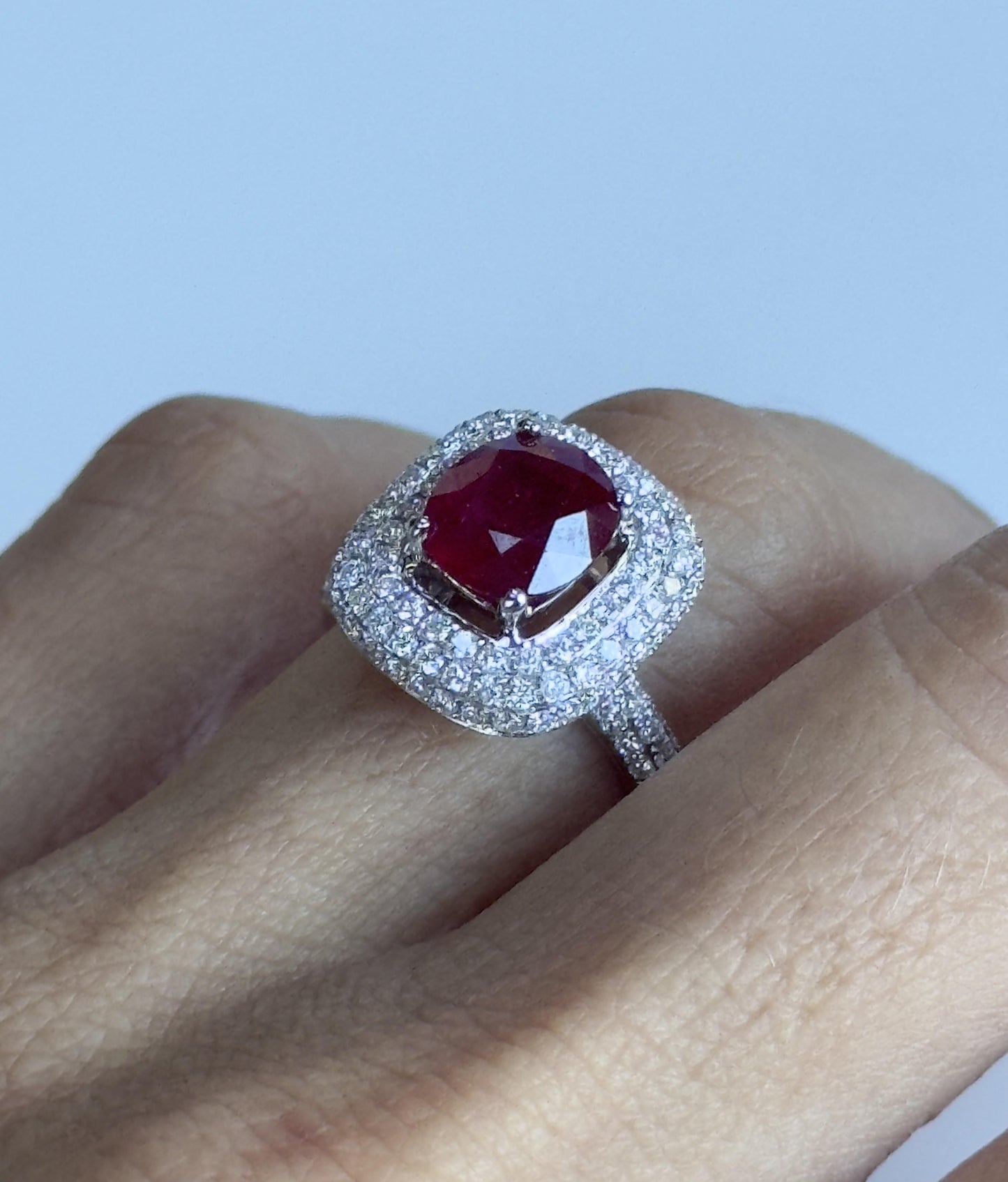 18k Diamond and Ruby Ring