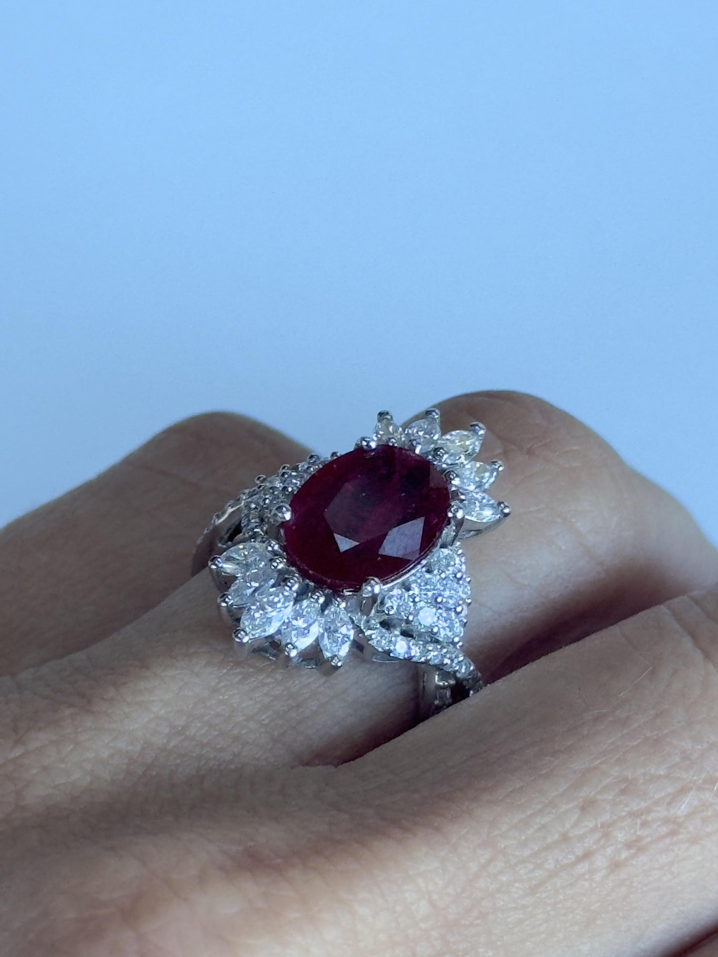 18k Diamond and Ruby Ring