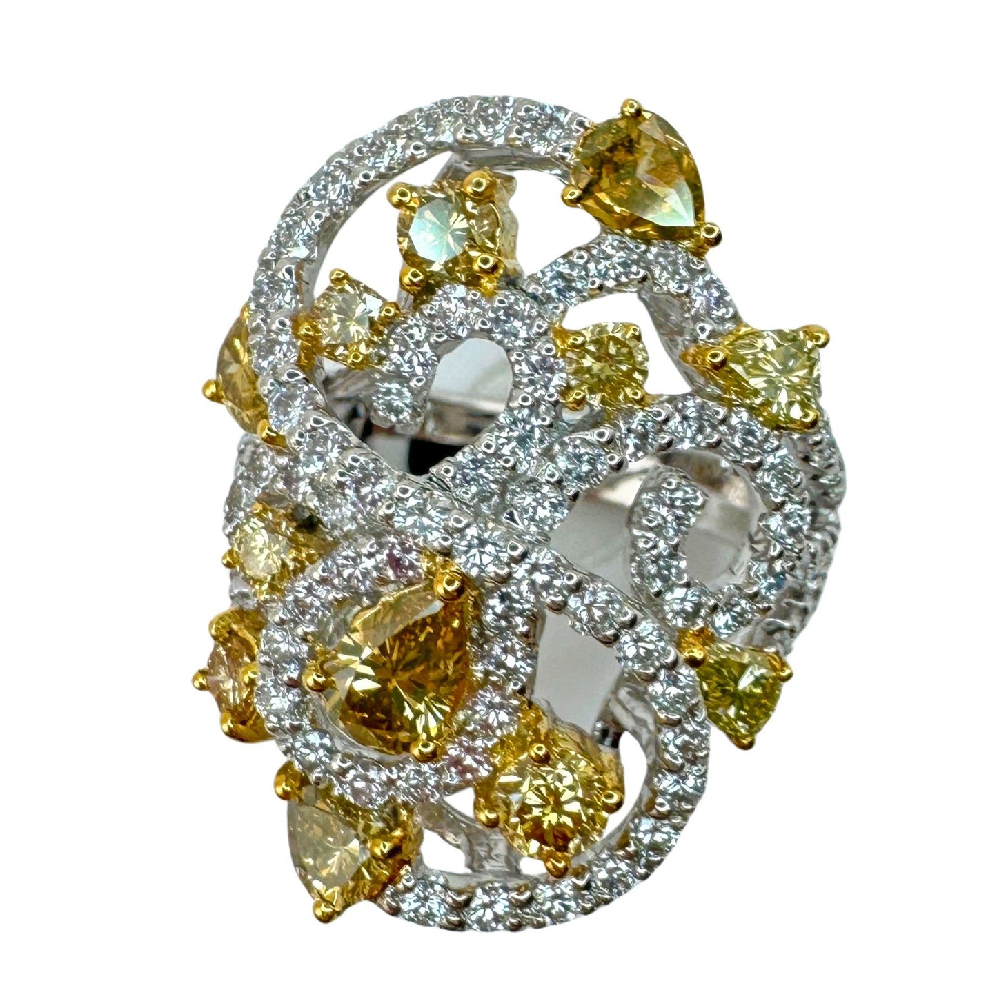 18k Yellow and White Diamond Ring